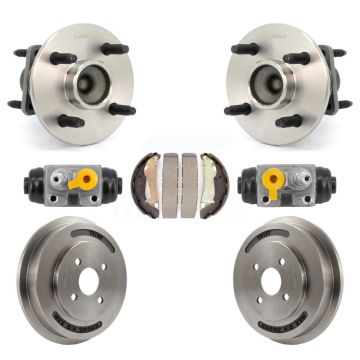 Rear Wheel Cylinders Drum & Shoes Hardware Hub Bearing Kit (7Pc) For Chevrolet Cobalt G5 K7D-101042