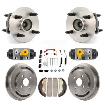 Rear Wheel Cylinders Drum & Shoes Hardware Hub Bearing Kit (8Pc) For Chevrolet Cobalt G5 K7D-101055