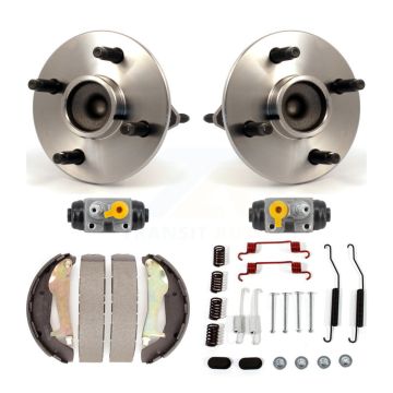 Rear Wheel Cylinders & Drum Shoes Hardware Hub Bearing Kit (6Pc) For Chevrolet Cobalt G5 K7D-101087