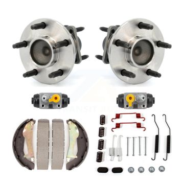 Rear Wheel Cylinders & Drum Shoes Hardware Hub Bearing Kit (6Pc) For Chevrolet Cobalt G5 K7D-101088