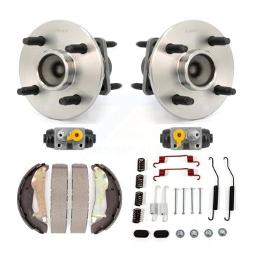 Rear Wheel Cylinders & Drum Shoes Hardware Hub Bearing Kit (6Pc) For Chevrolet Cobalt G5 K7D-101089