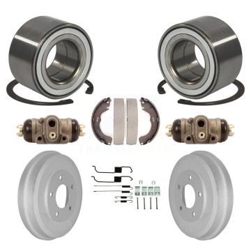 Rear Wheel Cylinders & Coated Drum Shoes Hardware Bearing Kit (8Pc) For Ford Escape Mazda K7D-101185