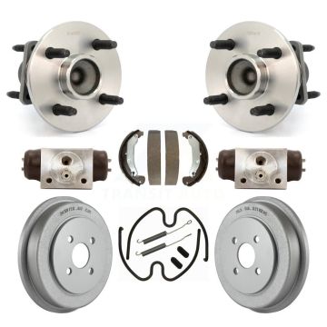 Rear Wheel Cylinders And Coated Drum Shoes Hardware Hub Bearing Kit (8Pc) For Saturn Ion K7D-101197