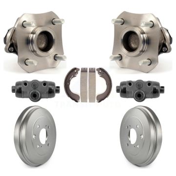 Rear Wheel Cylinders Coated Drum & Shoes Hub Bearing Kit For 08 Nissan Versa 4-Wheel ABS K7D-101258