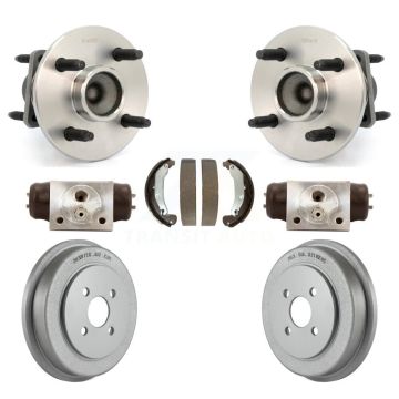Rear Wheel Cylinders Coated Drum & Shoes Hub Bearing Kit For Saturn Ion With 4 Lug Wheels K7D-101269