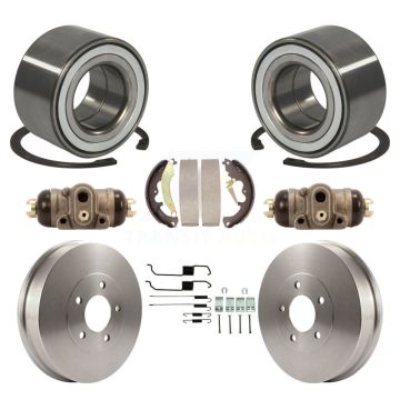 Rear Wheel Cylinders Drum & Shoes Hardware Bearing Kit (8Pc) For 2007 Ford Escape Mercury K7D-101286