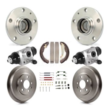Rear Wheel Cylinders And Drum & Shoes Hub Bearing Assembly Kit (8Pc) For Volkswagen Jetta K7D-101299