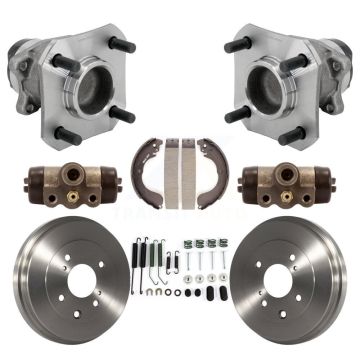 Rear Wheel Cylinders And Drum & Shoes Hub Bearing Kit (8Pc) For 2009-2014 Nissan Cube K7D-101316