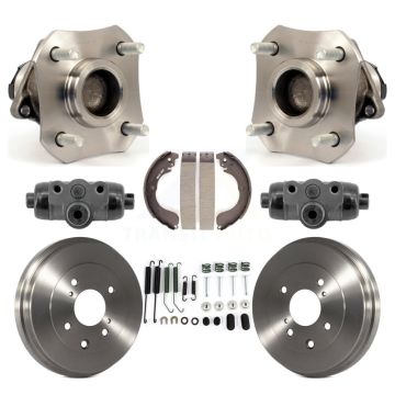 Rear Wheel Cylinders Drum & Shoes Hub Bearing Kit (8Pc) For 2008 Nissan Versa 4-Wheel ABS K7D-101320
