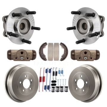 Rear Wheel Cylinders Drum & Shoes Hub Bearing Kit (8Pc) For Dodge Caravan Grand Chrysler K7D-101322
