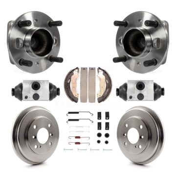 Rear Wheel Cylinders And Drum & Shoes Hub Bearing Assembly Kit (8Pc) For Ford Fiesta K7D-101329