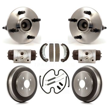 Rear Wheel Cylinders Drum & Shoes Hub Bearing Kit (8Pc) For Saturn Ion With 4 Lug Wheels K7D-101343