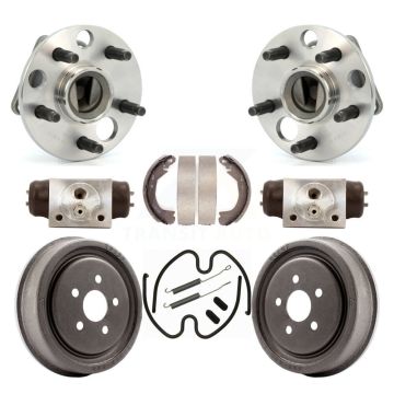 Rear Wheel Cylinders Drum & Shoes Hub Bearing Kit (8Pc) For 03 Chevrolet Cavalier Non-ABS K7D-101348