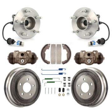 Rear Wheel Cylinders Drum & Shoes Hub Bearing Kit (8Pc) For Chevrolet Equinox Saturn Vue K7D-101350
