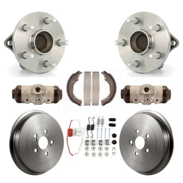 Rear Wheel Cylinders And Drum & Shoes Hub Bearing Kit (8Pc) For 2009-2013 Toyota Corolla K7D-101355