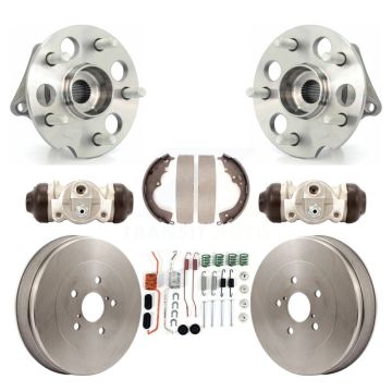 Rear Wheel Cylinders & Drum Shoes Hub Bearing Kit (8Pc) For 2004-2010 Toyota Sienna AWD K7D-101361