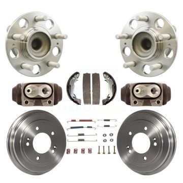 Rear Wheel Cylinders Drum & Shoes Hub Bearing Kit (8Pc) For 08-10 Hyundai Elantra Non-ABS K7D-101368
