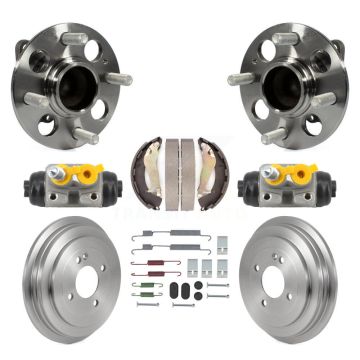 Rear Wheel Cylinders And Drum & Shoes Hub Bearing Kit (8Pc) For 2012-2017 Hyundai Accent K7D-101372