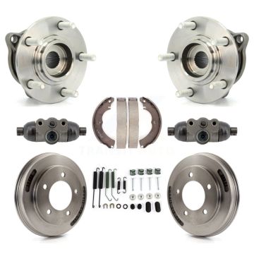 Rear Wheel Cylinders & Drum Shoes Hub Bearing Kit (8Pc) For 2008 Mitsubishi Lancer AWD K7D-101379
