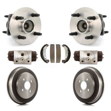 Rear Wheel Cylinders & Drum Shoes Hub Bearing Kit For 2003 Saturn Ion With 4 Lug Wheels K7D-101436