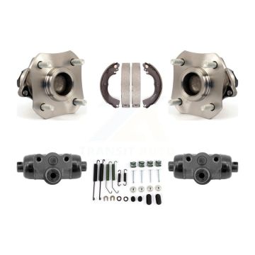 Rear Wheel Cylinders & Drum Shoes Hub Bearing Kit For 09-11 Nissan Versa With 4 ABS K7D-101566
