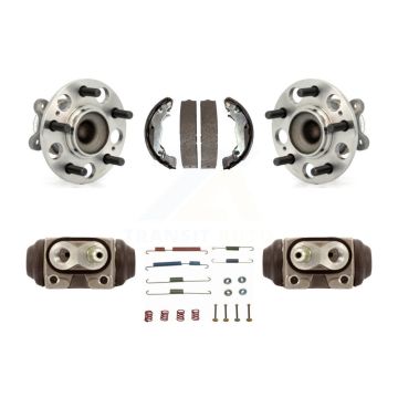 Rear Wheel Cylinders Drum Shoes Hub Bearing Kit For 2008-2010 Hyundai Elantra 4-Wheel ABS K7D-101598