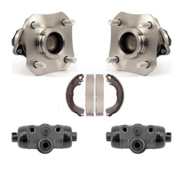 Rear Wheel Cylinders & Drum Shoes Hub Bearing Kit For 09-11 Nissan Versa With 4 ABS K7D-101653