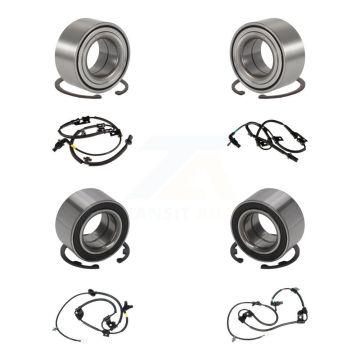 Front Rear Wheel Bearing & ABS Sensor Kit (8Pc) For 2005-2009 Hyundai Tucson with Harness K7S-102788