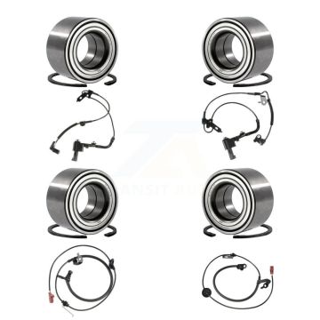 Front Rear Wheel Bearing & ABS Sensor Kit (8Pc) For Ford Fusion Lincoln MKZ Mercury Milan K7S-102797