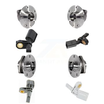 Front Rear Wheel Hub Bearing & Sensor Kit (8Pc) For Volkswagen Golf SportWagen R Alltrack K7S-102801