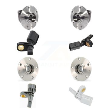 Front Rear Wheel Hub Bearing And ABS Sensor Kit (8Pc) For Volkswagen Golf SportWagen K7S-102804
