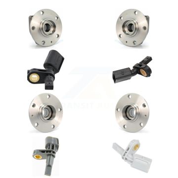 Front Rear Wheel Hub Bearing And ABS Sensor Kit (8Pc) For Volkswagen Golf SportWagen K7S-102806