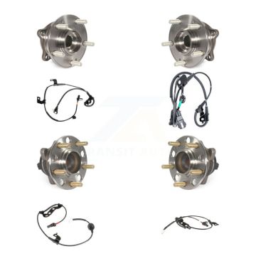 Front Rear Wheel Hub Bearing Extra ABS Sensor Kit (8Pc) For 2016 Kia Optima with Harness K7S-102811
