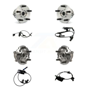 Front Rear Wheel Hub Bearing & Sensor Kit (8Pc) For Honda Pilot AWD with 3.5L 4-Wheel ABS K7S-102844
