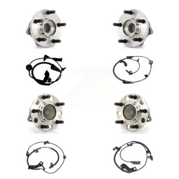 Front Rear Wheel Hub Bearing And ABS Sensor Kit (8Pc) For 2009 Dodge Caliber with Harness K7S-102867