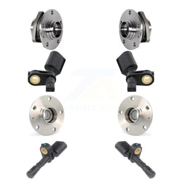 Front Rear Wheel Hub Bearing & Sensor Kit For 15-16 Audi A3 With 80mm Pilot Diameter K7S-102921