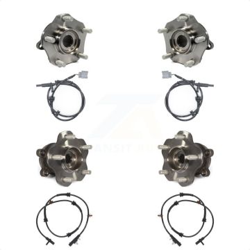 Front Rear Wheel Hub Bearing Sensor Kit For 20 Nissan Rogue AWD with 2.5L 1 Harness K7S-102930