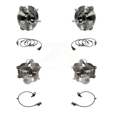 Front Rear Wheel Hub Bearing And ABS Sensor Kit For 2011 INFINITI FX35 AWD with Harness K7S-102952