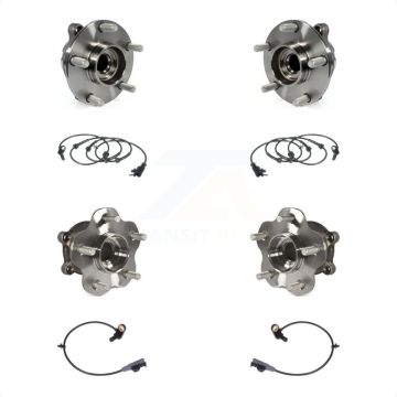 Front Rear Wheel Hub Bearing And ABS Sensor Kit For 2011 INFINITI FX35 RWD with Harness K7S-102953