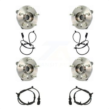 Front Rear Wheel Hub Bearing And ABS Sensor Kit For 2010 Ford Flex 3.5L with 4-Wheel K7S-103265