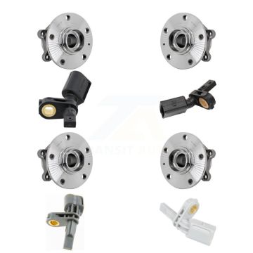 Front Rear Wheel Hub Bearing And ABS Sensor Kit (8Pc) For Volkswagen Atlas Cross Sport K7S-103286