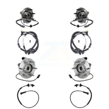 Front Rear Wheel Hub Bearing & Extra ABS Sensor Kit For Ford Expedition Lincoln Navigator K7S-103447