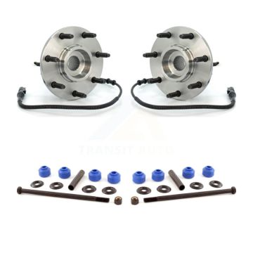 Front Hub Bearing Assembly & Link Kit For Ford F-150 Heritage F-250 4WD with 4-Wheel ABS K7T-100640