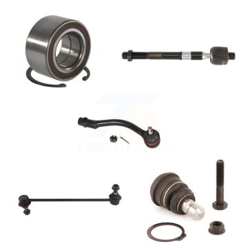 Front Right Wheel Bearing Lower Ball Joint Outer Inner Tie Rod Link Kit (5Pc) For Kia Rio K7T-102796