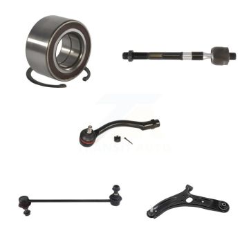 Front Left Bearing Lower Control Arm with Ball Joint Tie Rod & Link Kit (5Pc) For Kia Rio K7T-103282