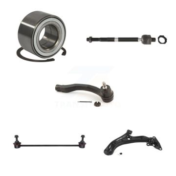 Front Left Bearing Lower Control Arm with Ball Joint Tie Rod Link Kit (5Pc) For Honda Fit K7T-103326
