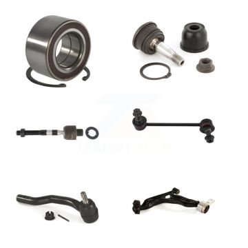Front Right Bearing Lower Control Arm Upper Ball Joint Tie Rod Link Kit (6Pc) For Mazda 6 K7T-103360