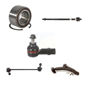 Front Right Bearing Lower Control Arm w/ Ball Joint Tie Rod Link Kit (5Pc) For Ford Focus K7T-103411