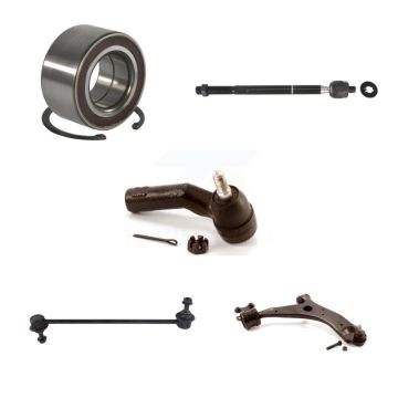 Front Right Bearing Lower Control Arm with BJ Tie Rod Link Kit (5Pc) For Mazda 3 5 Sport K7T-103431