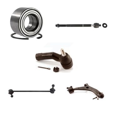 Front Right Bearing Lower Control Arm with Ball Joint Tie Rod Link Kit (5Pc) For Mazda 3 K7T-103432